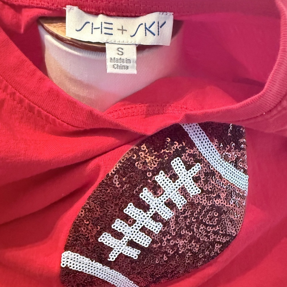 Crimson Game Day Football Tee Dress - Picture 5 of 5
